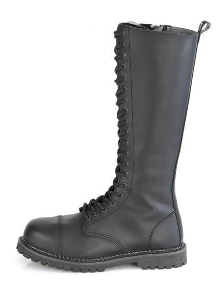 RIOT-21 Leather Combat Boots with Metal Plates