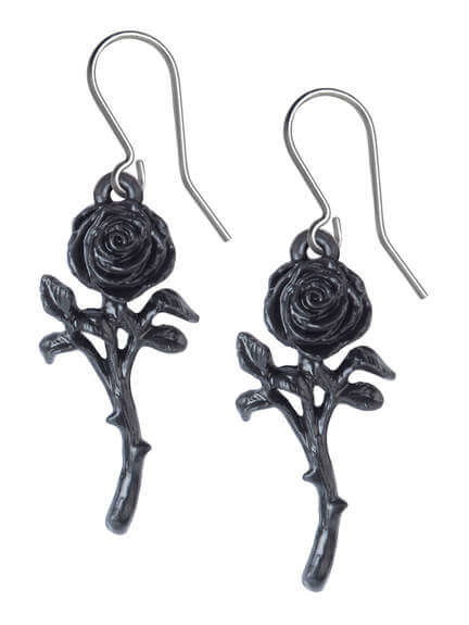 The Romance of the Black Rose Earrings