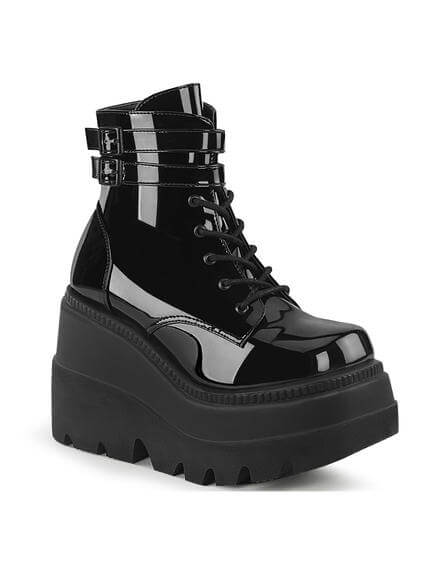 SHAKER-52 Black Patent Boots
