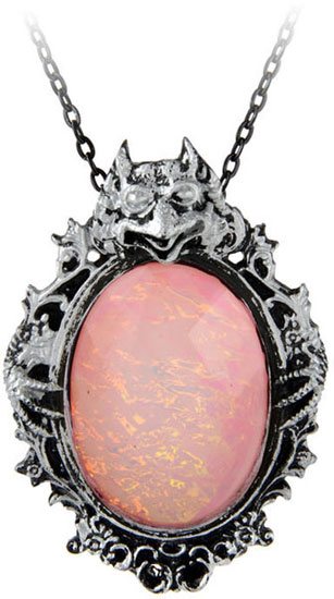 Gargoyle Shaw Pink Ocean Cameo Pendant Necklace