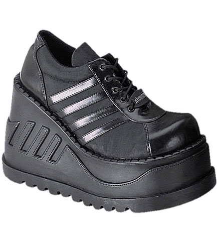 STOMP-08 Black Platform Shoes