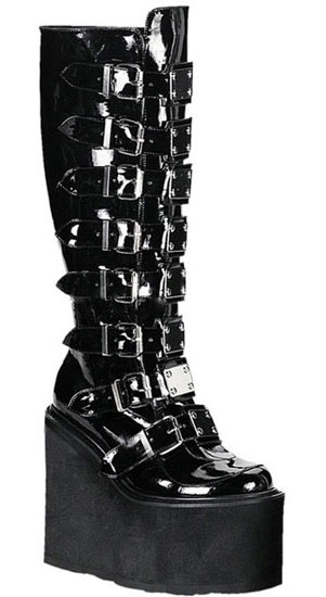 SWING-815 Black Patent Boots