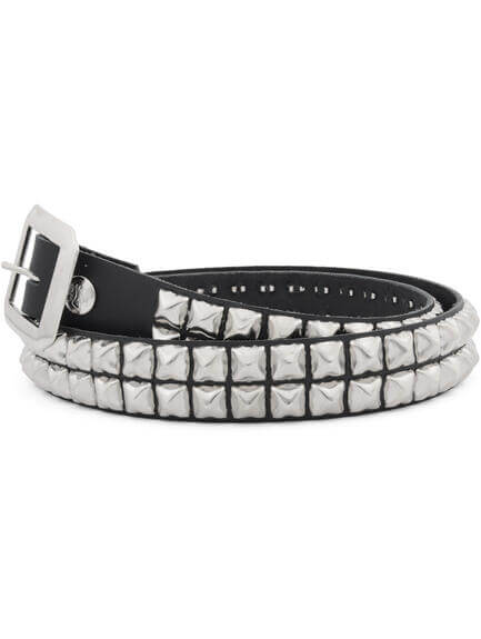 Leather Two Row Pyramid Belt
