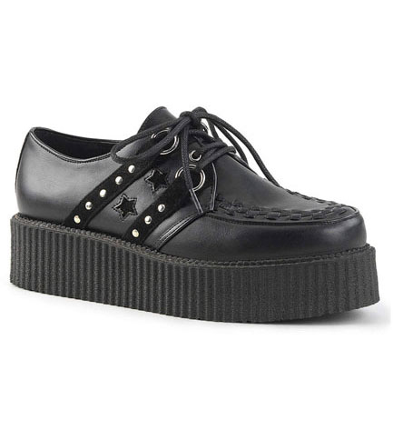 V-Creeper-538 Creepers Shoes with Black Stars