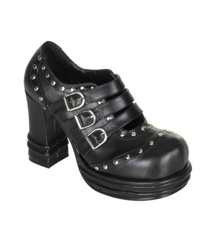 VAMPIRE-08 Buckle Strap Studded Shoes