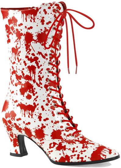 VICTORIAN-120BL Blood Splatter Boots