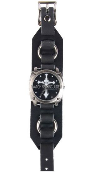 WB3R Black Leather Watchband