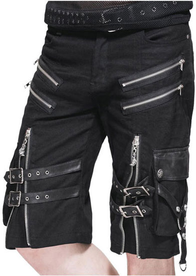 mens zipper pants shorts