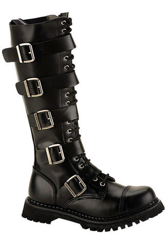 RIOT-20 Black Leather Boots
