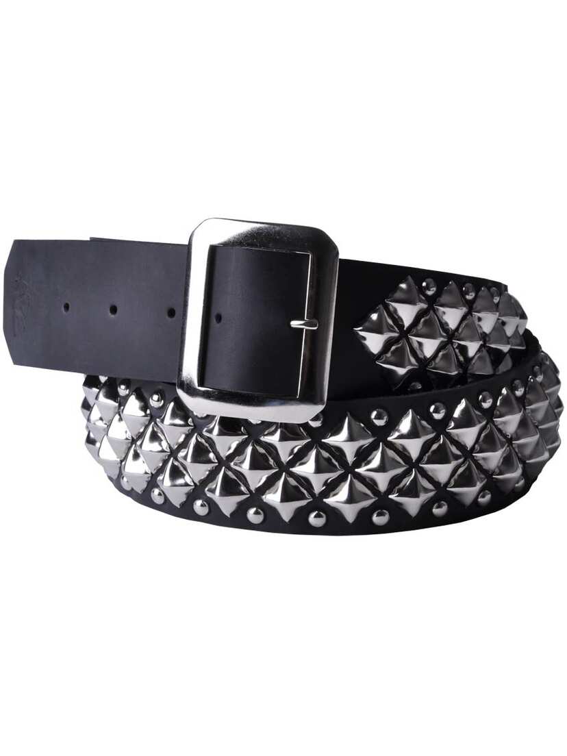 3 Row Angled Pyramid Belt - Gothic industrial hardware and bondage belts