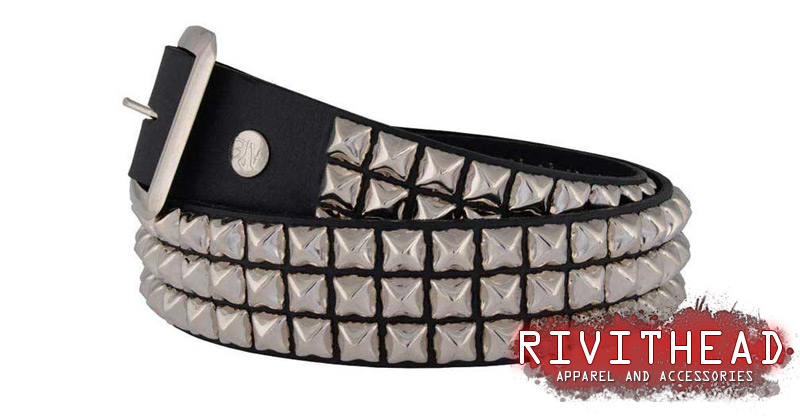 3 Row Spike Wristband: Handcrafted Leather Bracelet