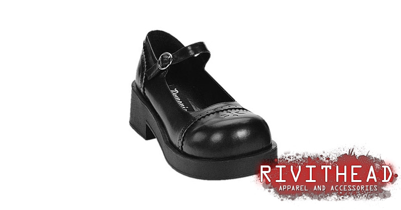 処分予定　DEMONIA デモニア CRUX-07 CRUX07/B/PU Demonia Women's Crux 07 Mary Jane Shoes, Adjustable Strap, Round