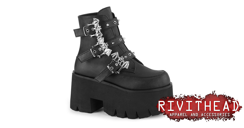 ASHES-55 Bat Buckle Boots by Demonia – The Dark Side of Fashion