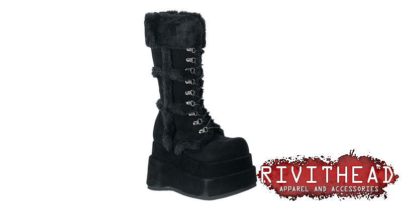 BEAR-202 | Faux-Fur Black Platform Boots BEAR-202 | Faux-Fur Black Platform Boots