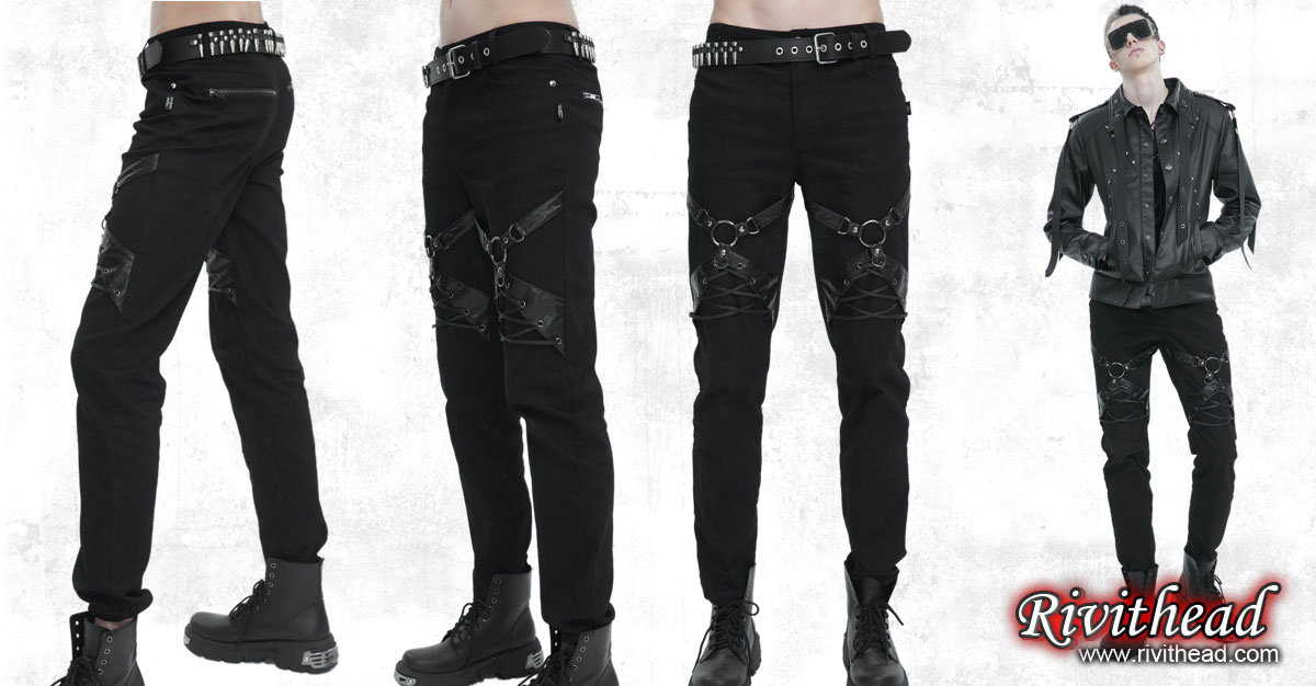 Black Jeans Chains Men, Black Punk Skinny Jeans Men