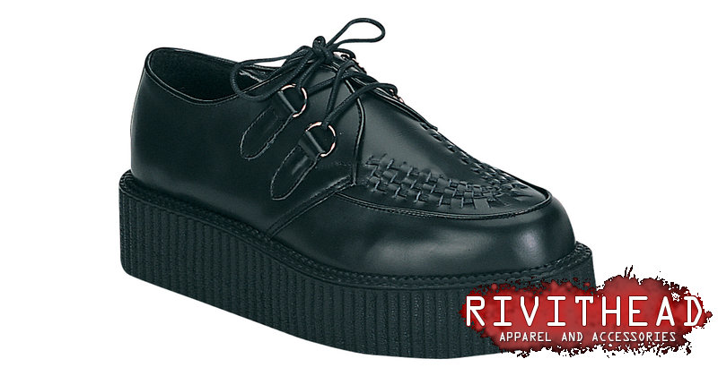 Black Patent Vegan Viva Low Creeper Shoes