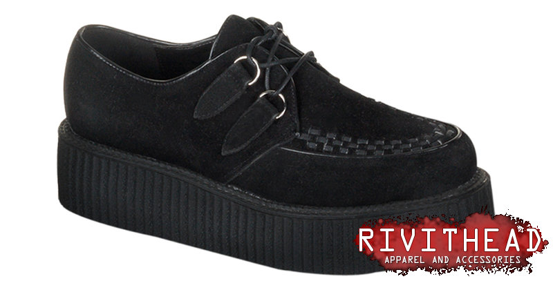 Demonia Cutout Creepers Shoes with Bat Charm