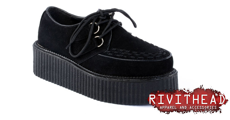 Demonia Cutout Creepers Shoes with Bat Charm