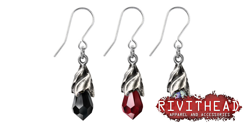 Empyrean Tear Earrings in Red, Black or Crystal