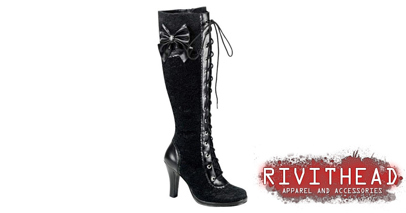 GLAM-240 Black Lace Gothic Boots