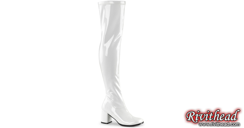 GOGO-3000 White Over-The-Knee Gogo Boots at Rivithead