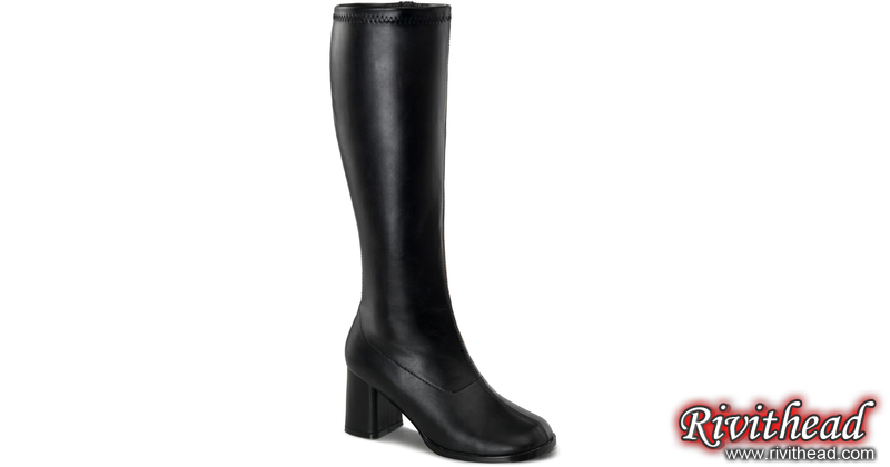 Black gogo boots shops wide calf