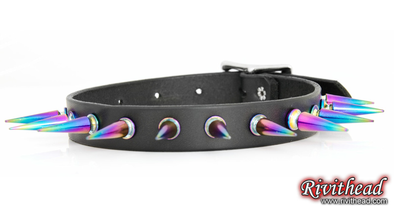 Rainbow spike store choker