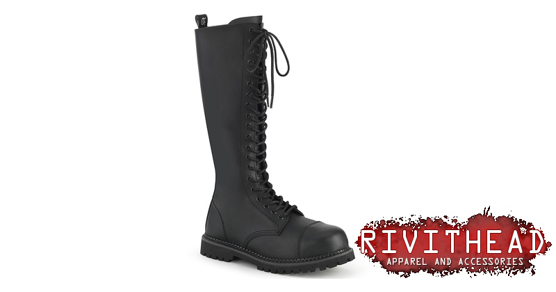RIOT-20 Vegan Leather 20 Eyelet Combat Boots Steel Toe