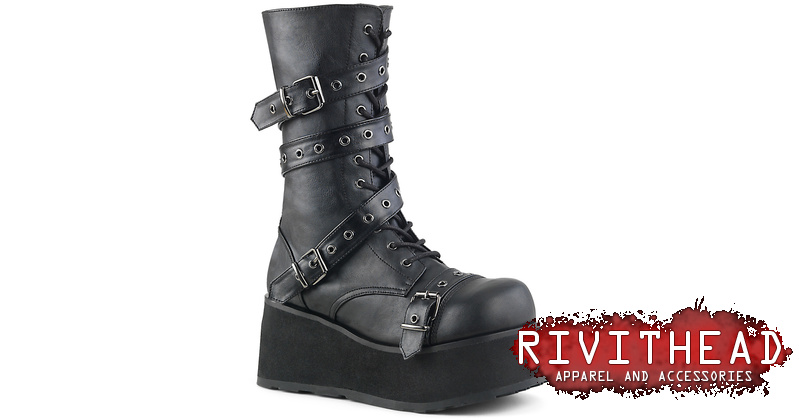 Demonia Trashville 205 - Men's Strap Boots with 3