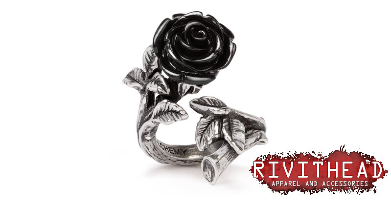 Wild Black Rose Ring - Bold Pewter Statement Jewelry