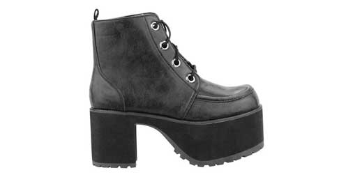 A8663L Black Vegan Platform Boots Inch Heel