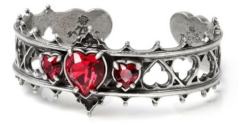 Elizabethan Bracelet with Red Heart Crystals | Gothic Alchemy