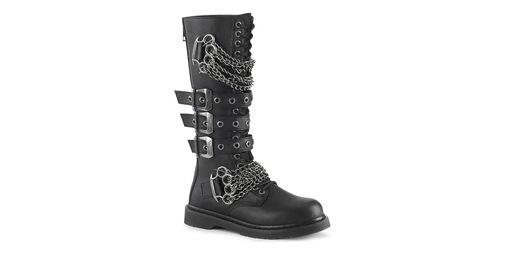 BOLT-450 Men's Knuckle Combat Boots with Chains & Buckles