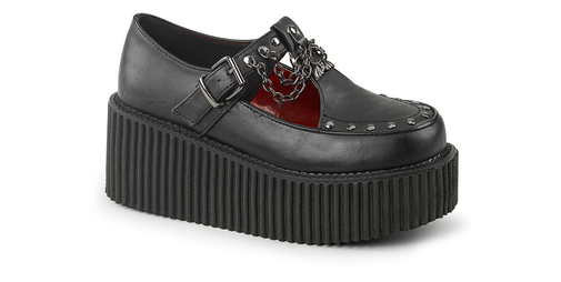 Demonia Cutout Creepers Shoes with Bat Charm