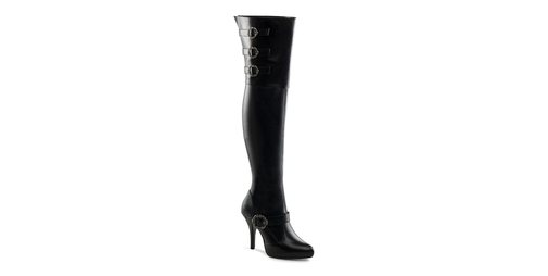 Wide Calf Thigh High Black Patent Boots 37 (US-7)Pleaser Adore