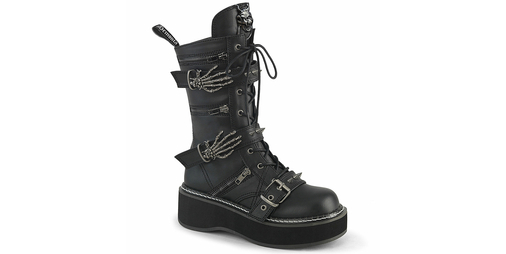 Emily-82 Skeleton Buckle Platform Boots | Alternative Footwear