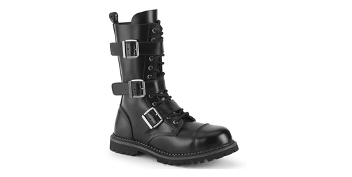 plain black combat boots