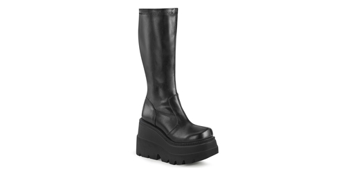 Vegan Leather Demonias Shaker 65 SHAKER-65 Black Stretch Vegan