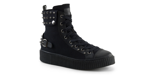 【信頼】 Black Spiked SNEEKER-266 Canvas Boots Sneaker 武具