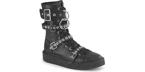 SNEEKER-320 Mid-Calf Creeper Sneaker Boots in Black
