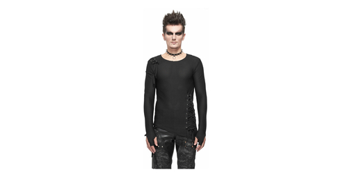 Stitch Punk Men's Top Large Mesh Shirt with Stitching