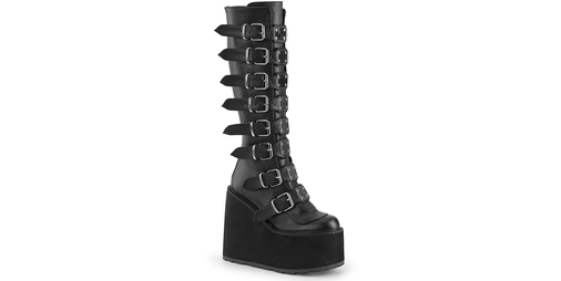 ムーニャンです。 STOMP-18 Black Patent Boots with Burgundy Velvet