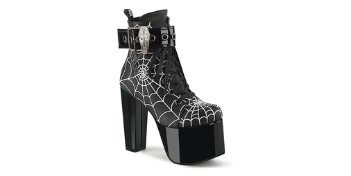 TORMENT-51 Spider Web Platform Boots with Coffin Buckle