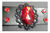 Red Black Filigree Leather Wristband alternate view