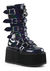 DAMNED-225 Black Hologram Platform Boots view 1