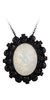 White Opal Skull Cameo Pendant Necklace