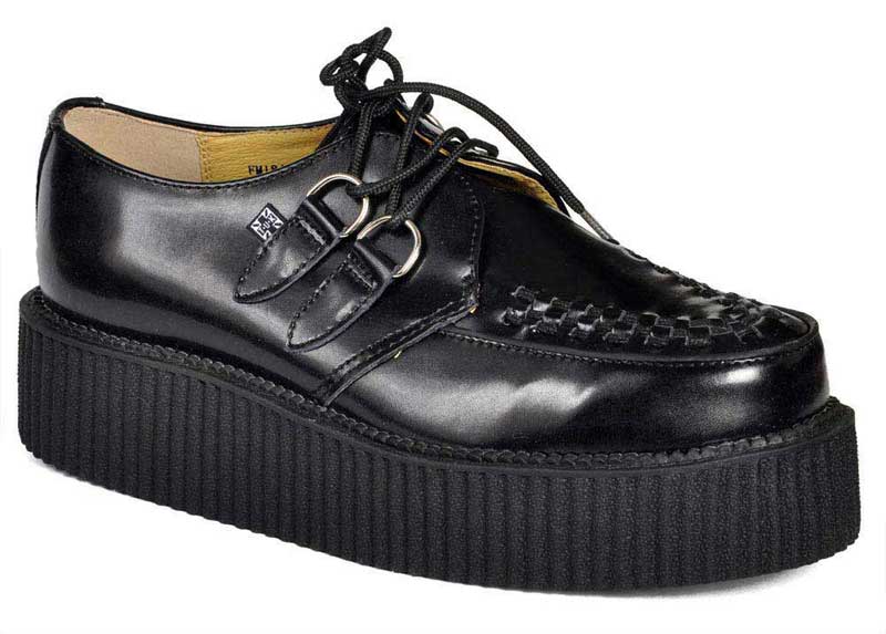 mens black leather creepers