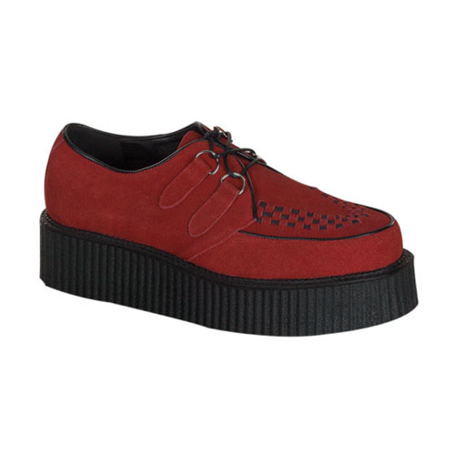 CREEPER-402S Red Suede Creepers