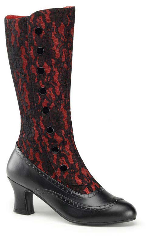red lace boot