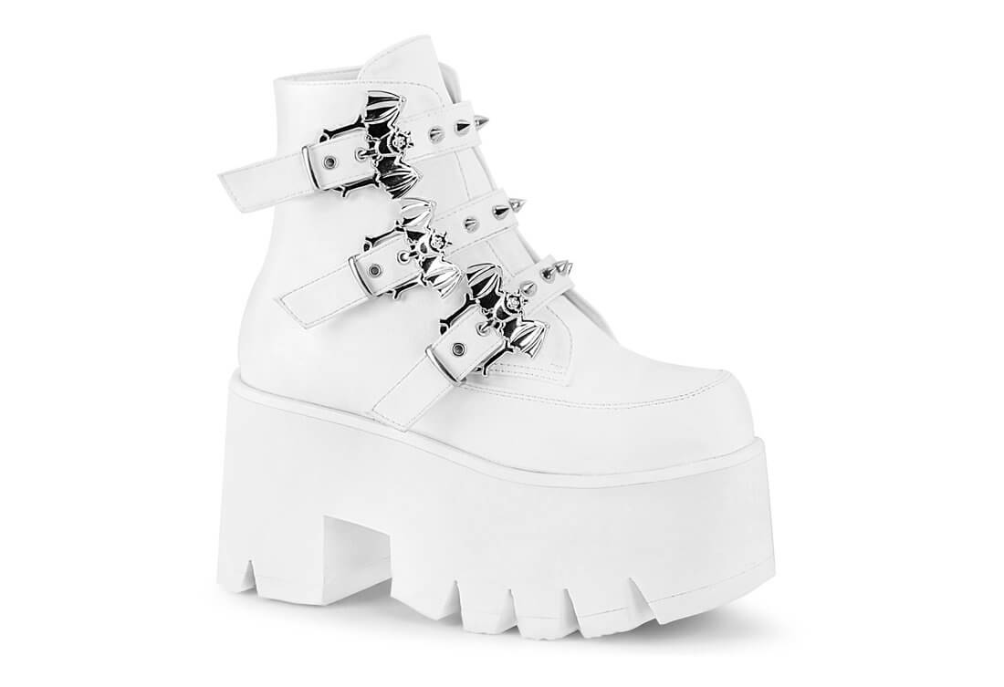 white boots with straps